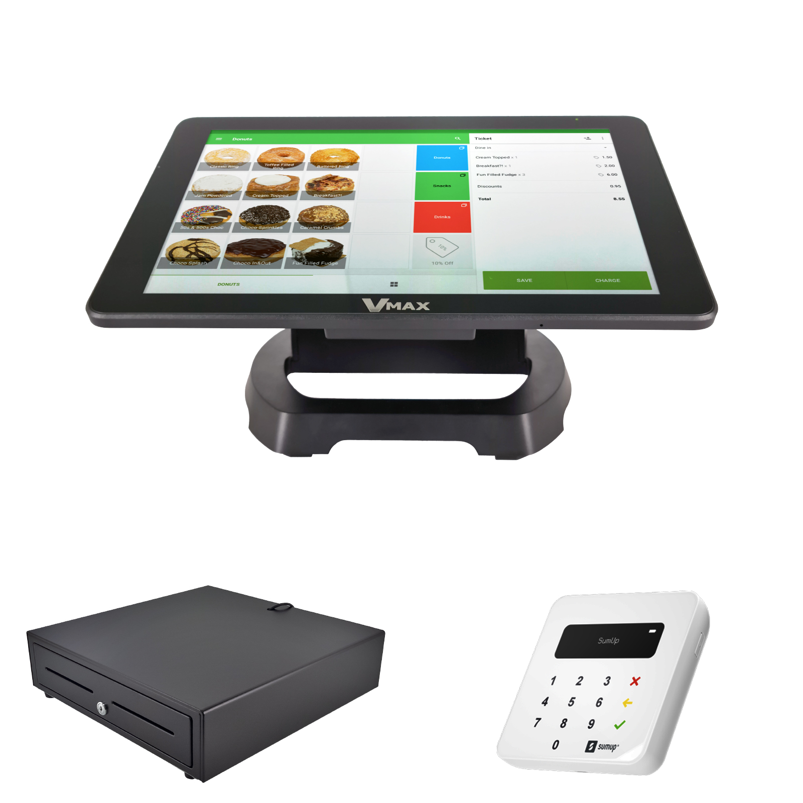 POS Bundle  Terminal, Integrated Printer, Cash Drawer, Free Software - No Ongoing Charges